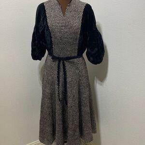 Nora Noh Black And White Midi Dress Size 8